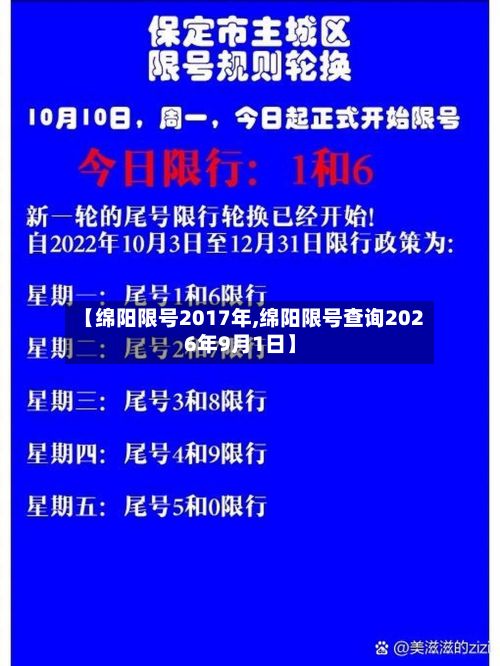 【绵阳限号2017年,绵阳限号查询2026年9月1日】