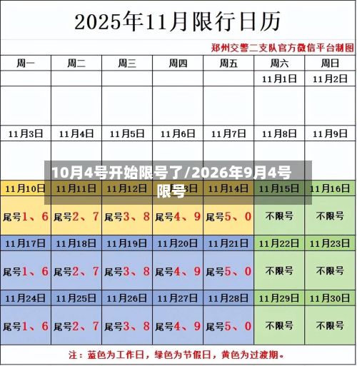 10月4号开始限号了/2026年9月4号限号